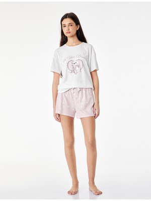 Koton Pamuklu Bisiklet Yaka Kısa Kollu Pijama Takımı