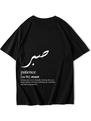 Brz Collection Unisex Oversize Patience T-Shirt Siyah