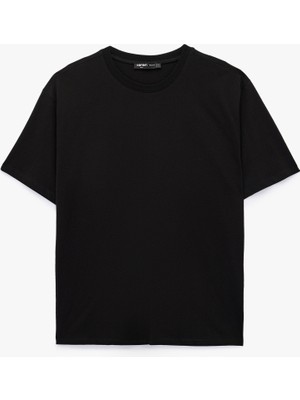 Koton Pamuklu Bisiklet Yaka Kısa Kollu Basic Oversize Tişört