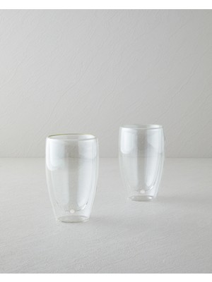 English Home Santos Borosilikat 2’li Çift Cidarlı Bardak 450 ml Şeffaf