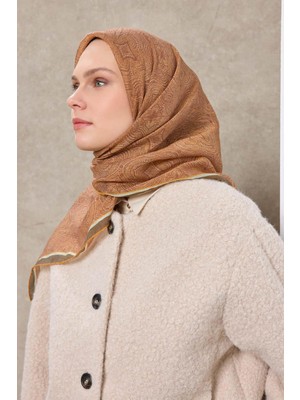 Silk Home Tencel Monare Eşarp Etnik Desen Haki 90X90