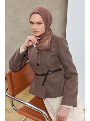 Silk Home Tencel Monare Eşarp Labirent Desen Acı Kahve 90X90