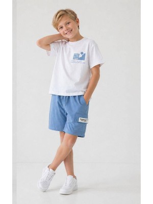Miniko Kids Erkek Çocuk Kargo Cepli Pamuk Şortlu Takım