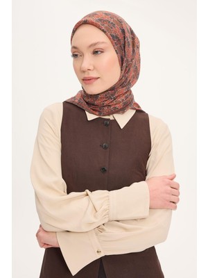 Silk Home Tencel Monare Eşarp Bahar Desen Kahverengi 90X90