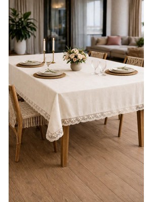 Bella Home Mercan 160X220 cm Şantuk Masa Örtüsü | Leke Tutmaz | Şık Sofra Sunumları | Modern ve Zarif Görünüm