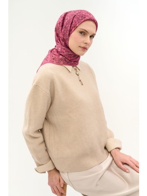 Silk Home Tencel Monare Eşarp Saray Baharı Desen Pembe 90X90