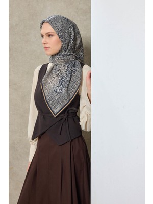 Silk Home Tencel Monare Eşarp Madalyon Desen Gece Mavisi 90X90