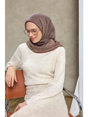 Silk Home Tencel Monare Eşarp Etnik Desen Şarabi 90X90