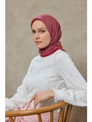Silk Home Tencel Monare Eşarp Labirent Desen Vişne 90X90