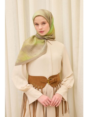 Silk Home Velora Eşarp Sis Desen Fıstık Yeşili Vizon 90X90