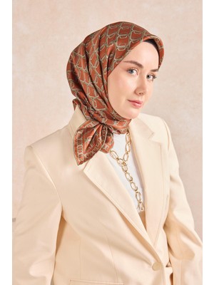 Silk Home Twill Ipek Eşarp Zincir Kiremit