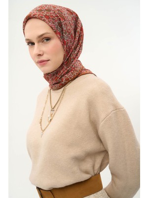 Silk Home Tencel Monare Eşarp Saray Baharı Desen Gri 90X90