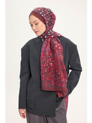 Silk Home Tencel Monare Şal Koyu Bordo Taş Desen 75X195
