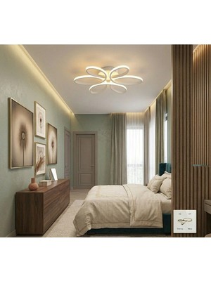 Lzy Avize Store 3 Renkli Yonca 6’lı Beyaz Plafonyer Salon Mutfak Çocuk Odası Yemek Masası ve Antre Için Modern LED