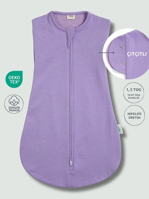 Zuppers Çift Kat Pamuk Bebek Kundak Tulum 1,5 Tog Violet