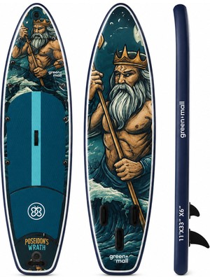 Greenmall Wrath Of Poseidon Şişme Paddle Board 330 cm 225-250 kg Kapasite ile Su Üzerinde Denge