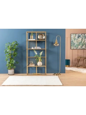 Vivense Lola Metal Kitaplık, Pirinç, 80 cm