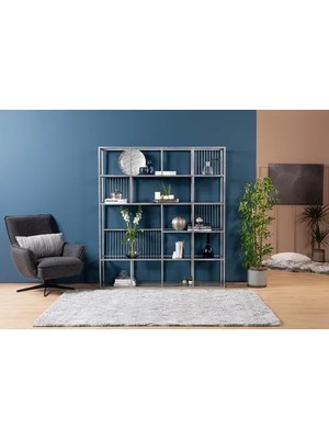 Vivense Lola Silver Metal Kitaplık, Gri, 160 cm