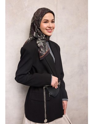Silk Home Viskon Velora Eşarp Dört Mevsim Antik Desen Mürdüm Mor 90X90