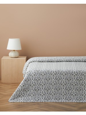 English Home Fiore Baskılı Pamuklu Tek Kişilik Pike 150X220 cm Mor