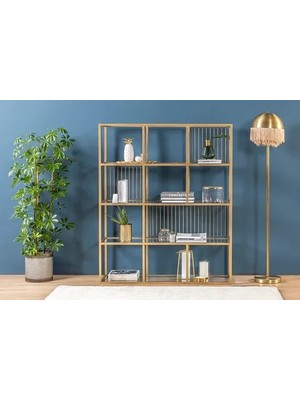 Vivense Lola Small Metal Kitaplık, Pirinç
