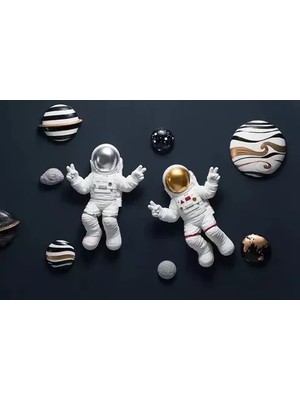 Vivense Duvar Aksesuarı Astronot Obje Ikili Set