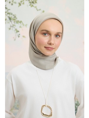 QEF Floş Viskon Düz Eşarp Taş