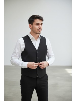 bilqasmi Erkek Klasik Damat Yeleği Günlük Ofis Iş Özel Gün