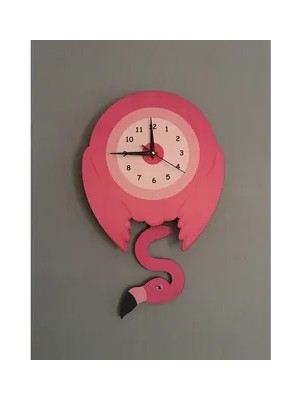 Vivense Flamingo Dekoratif Sarkaçlı Duvar Saati