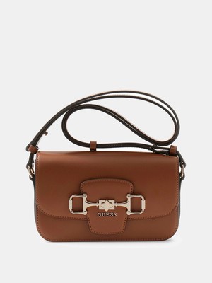 Guess Janie Dönüştürülebilir Kapaklı Kadın Kahverengi Çapraz Çanta HWVG9910210-COG