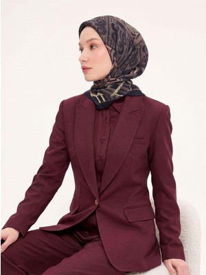 Silk Home Viskon Velora Eşarp Dört Mevsim Antik Motif Desen Koyu Lacivert 90X90