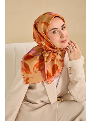 Silk Home Twill Ipek Eşarp Sulu Boya Kavuniçi 90X90