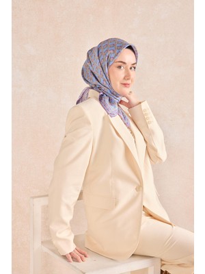 Silk Home Twill Ipek Eşarp Zincir Bebe Mavi
