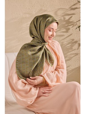 Silk Home Twill Ipek Eşarp Zincir Yeşil