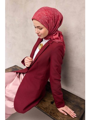 Silk Home Viskon Velora Eşarp Dört Mevsim Labirent Desen Bordo 90X90