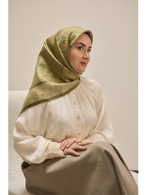 Silk Home Twill Ipek Eşarp Barok Pastel Yeşil 90X90