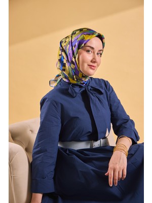Silk Home Twill Ipek Eşarp Şerit Sarı
