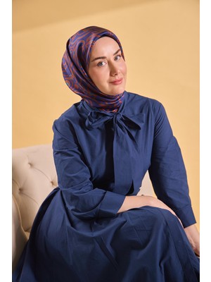 Silk Home Twill Ipek Eşarp Line Lacivert