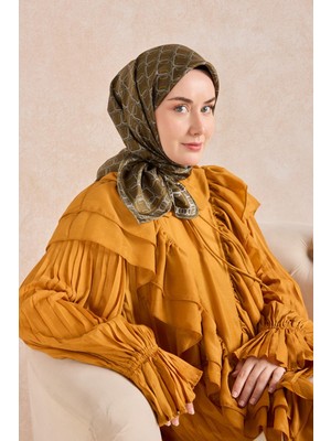 Silk Home Twill Ipek Eşarp Zincir Haki