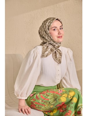 Silk Home Twill Ipek Eşarp Zincir Krem