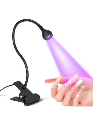 Qnail Professional Masaya Sabitlemeli Uv LED Kurutucu Akrobat Lamba Siyah
