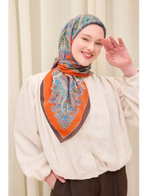 Silk Home Velora Eşarp Ethnic Parlak Turuncu 90X90
