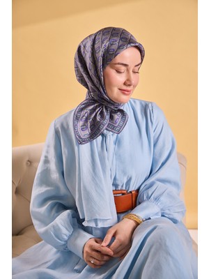 Silk Home Twill Ipek Eşarp Zincir Gri