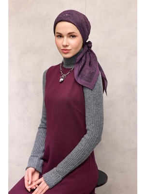 Silk Home Viskon Velora Eşarp Dört Mevsim Labirent Desen Eflatun 90X90
