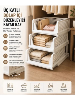 Myplas Kayar Raf Dolap Içi Düzenleyici Toplayıcı 3 Adet