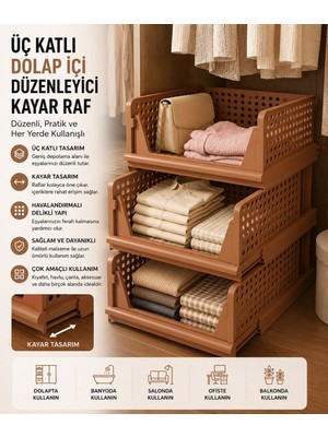 Myplas Kayar Raf Dolap Içi Düzenleyici Toplayıcı 3 Adet