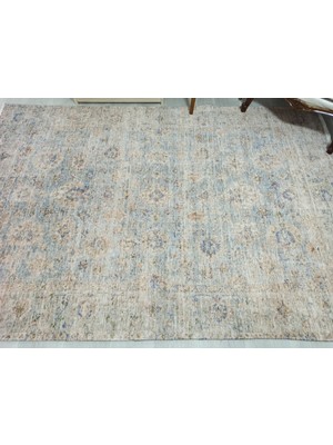 Pera Halı Bej ve Vizon Eskitme Desenli Vintage Halı - Outlet - 4182OU