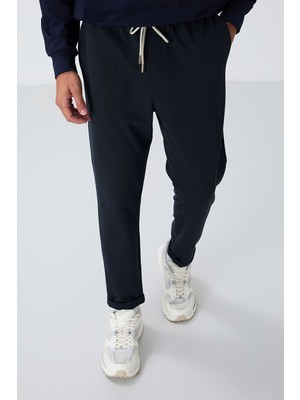 Indigo Yüzeyi Dokulu Standart Fit Erkek Eşofman Alt - 82154