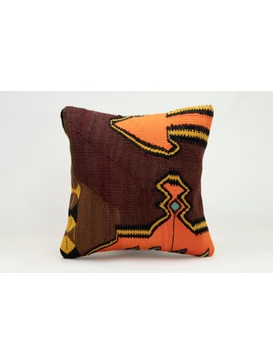 Kilim Wholesale El Yapımı Kilimden Yapılmış Vintage Kırlent Kılıfı, Yün, 40X40 cm
