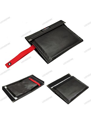 Lockedfıre Yanmaz Patlamaya Dayanıklı Telefon Tablet Pasaport Çantası - Seyahat Güvenlik Çantası